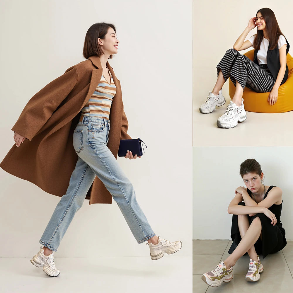 Fujin 9cm Women Summer Air Mesh Microfiber Chunky Sneakers Sandals Platform Wedge Slides Shoes Mules Shoes Women Breathable