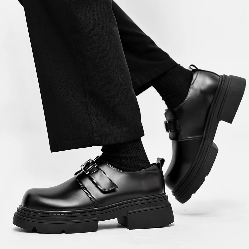 STRONGSHEN Men Leather Shoes Casual Office Business Formal Oxford Thick Bottom Dress Shoes Gentleman Outdoor Wedding Shoes