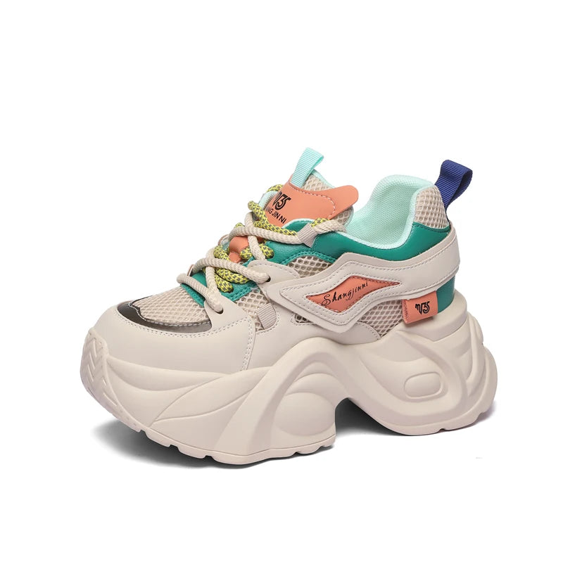 Autuspin Women Summer Vulcanized Shoes Platform Fashion Sneakers Female Street Style Chunky Wedges Ladies Leisure Footwear Woman