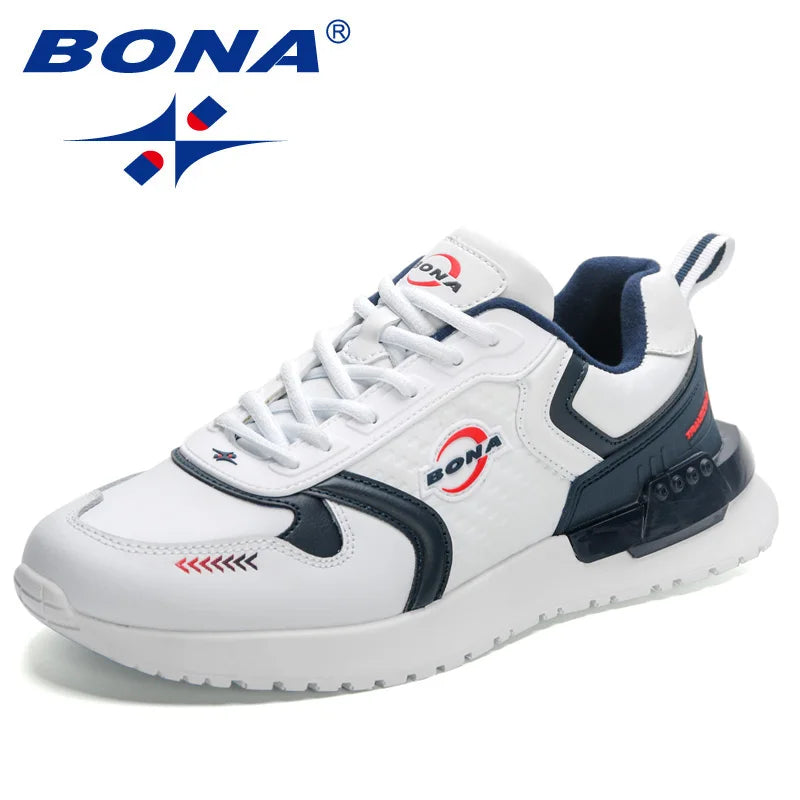 BONA 2023 New Designers Vulcanized Platform Leisure Flat Shoes Trend Sneakers Breathable Lace Up Comfortable Casual Shoes Men