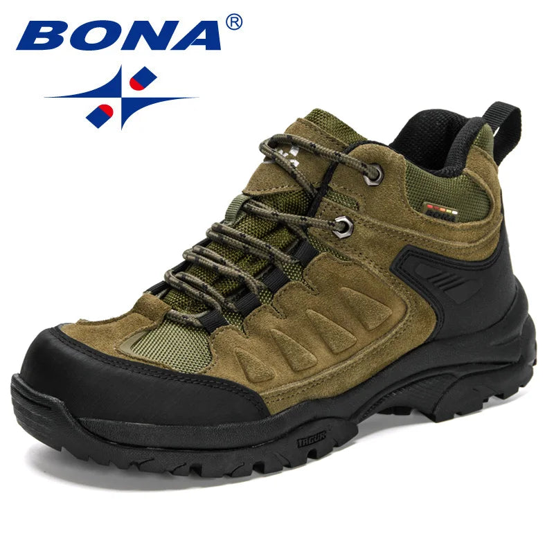 BONA  New Designers Non-slip Wear-resistant Breathable Hiking Shoes Men Outdoor Fashion casual hiking shoesHigh-quality Jogg