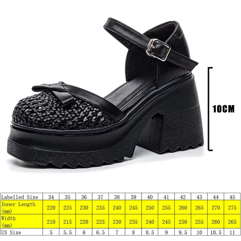 Fujin 10cm PU Synthetic Microfiber Leather Peep Toe Shoes Buckle Mary Jane Platform Wedge Fashion Slippers Women Sandals Pumps