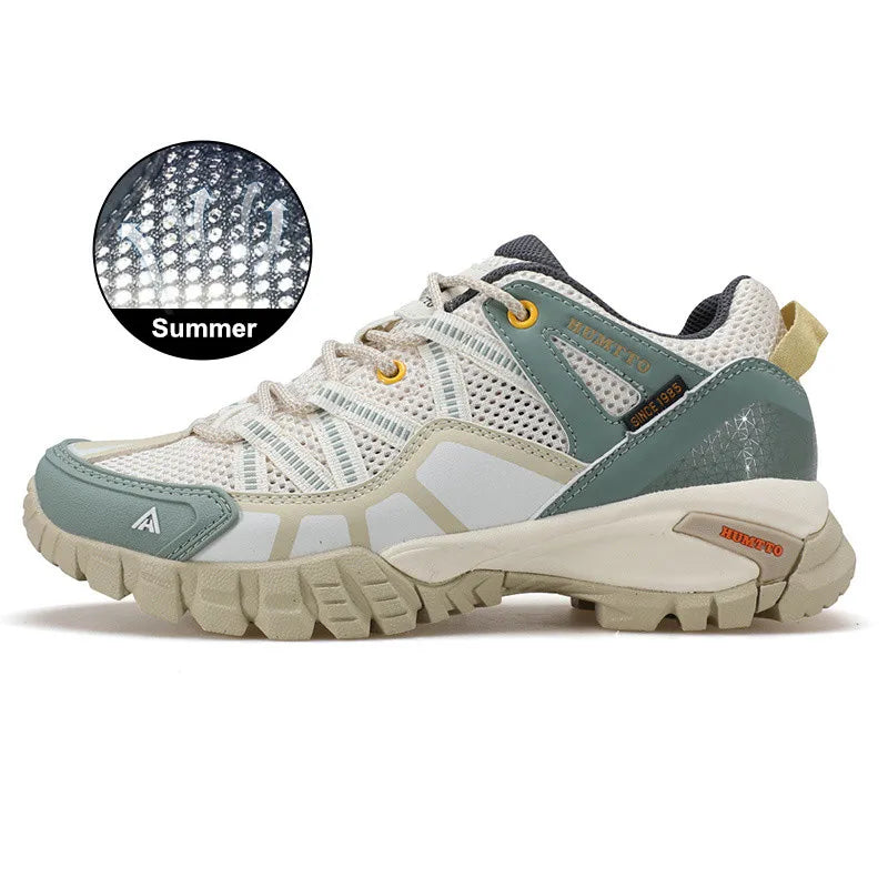 HUMTTO Leather Hiking Boots for Women Winter Outdoor Waterproof Woman Treeking Shoes Climbing Mountain Hunting Walking Sneakers