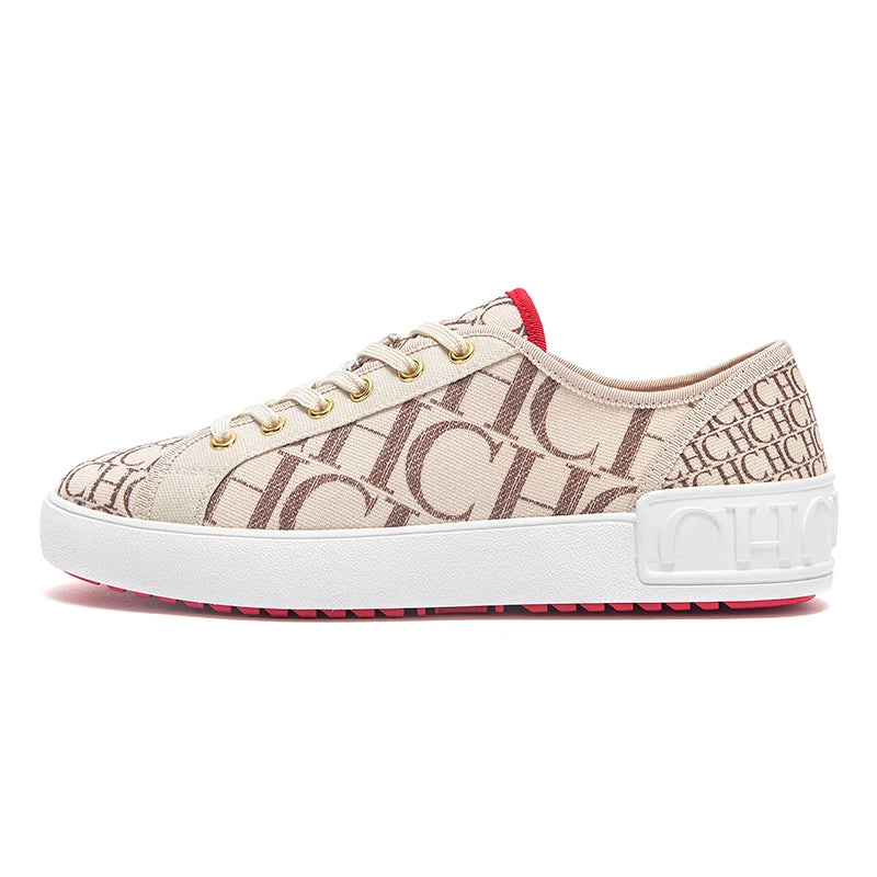 Shoes for woman Luxury brand canvas shoes girls' casual shoes, lace-up flat sneakers student-style lettered casual shoes