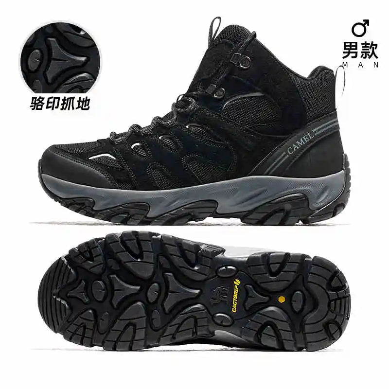GOLDEN CAMEL Outdoor Hiking Boots Men Women's Winter Shoes Waterproof Non-slip Shock-absorbing High-top Hiking Shoes for Men