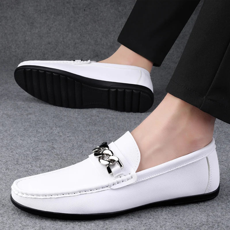 STRONGSHEN Leather Loafers Men Design Moccasins Driving Shoes Fashion Slip On Casual Non-Slip Male Footwear Handmade Boat Shoes