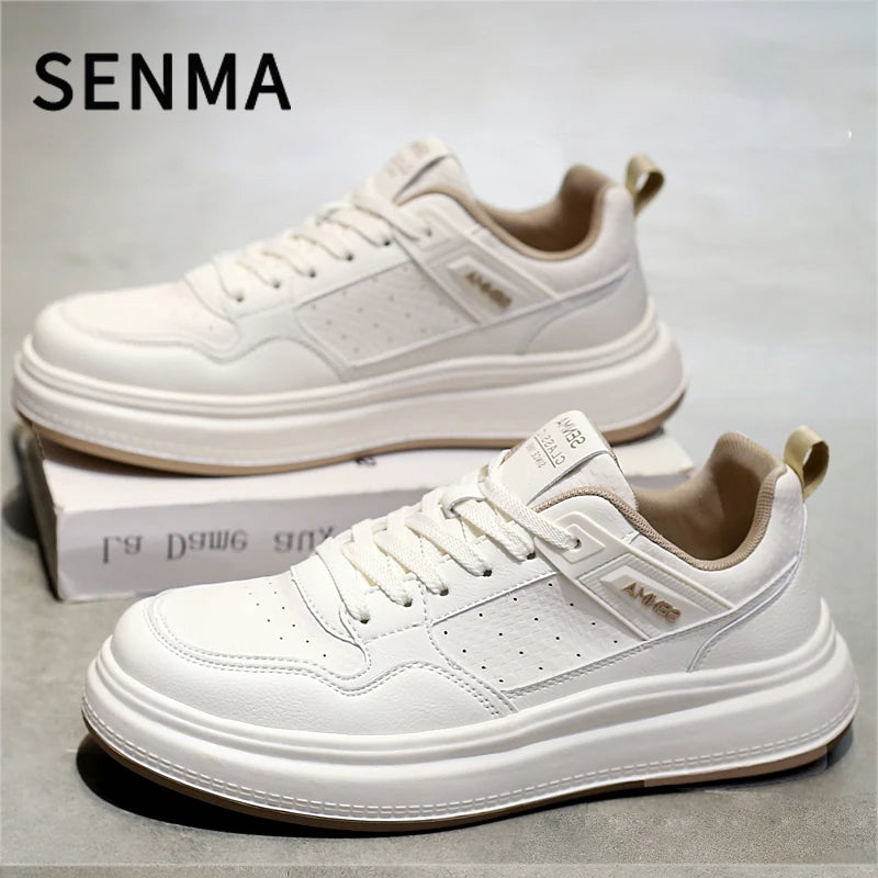 SENMA Luxury Men's Shoes Thick Soled Leather Small White Shoes Men Trendy Shoes Board Shoes Men's Sneakers Women's Casual Shoes