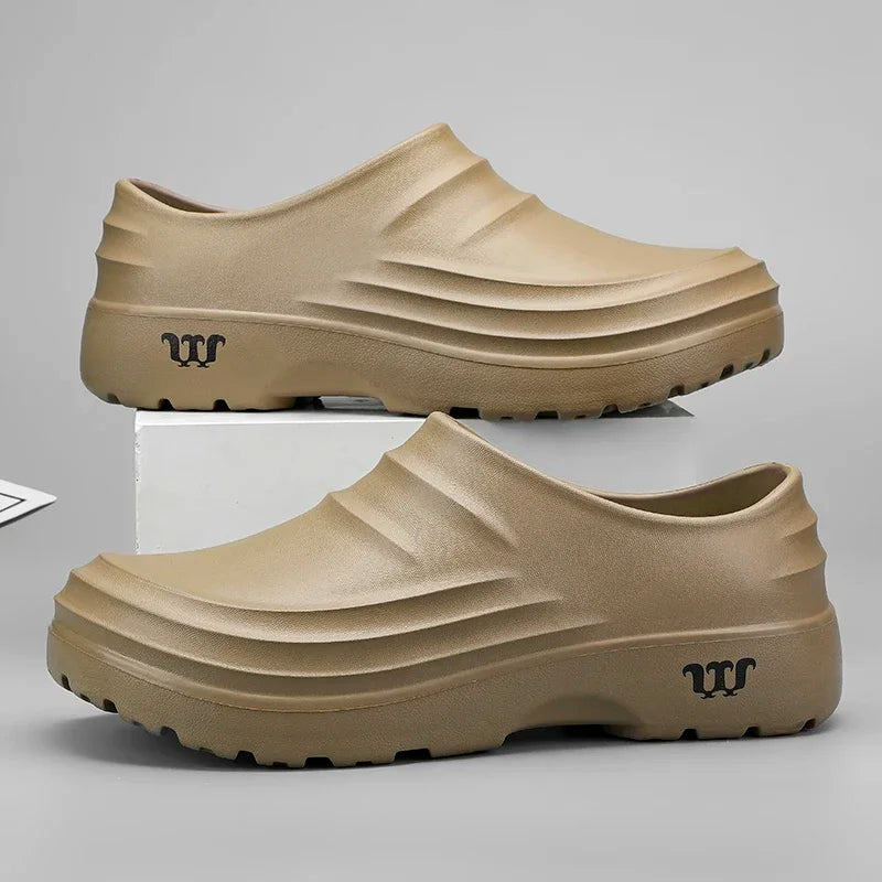 Chef Shoes for Men Women Soft Rubber Sandals Garden Shoes Without Holes Clogs Kitchen Hotel Working Big Size 47 48