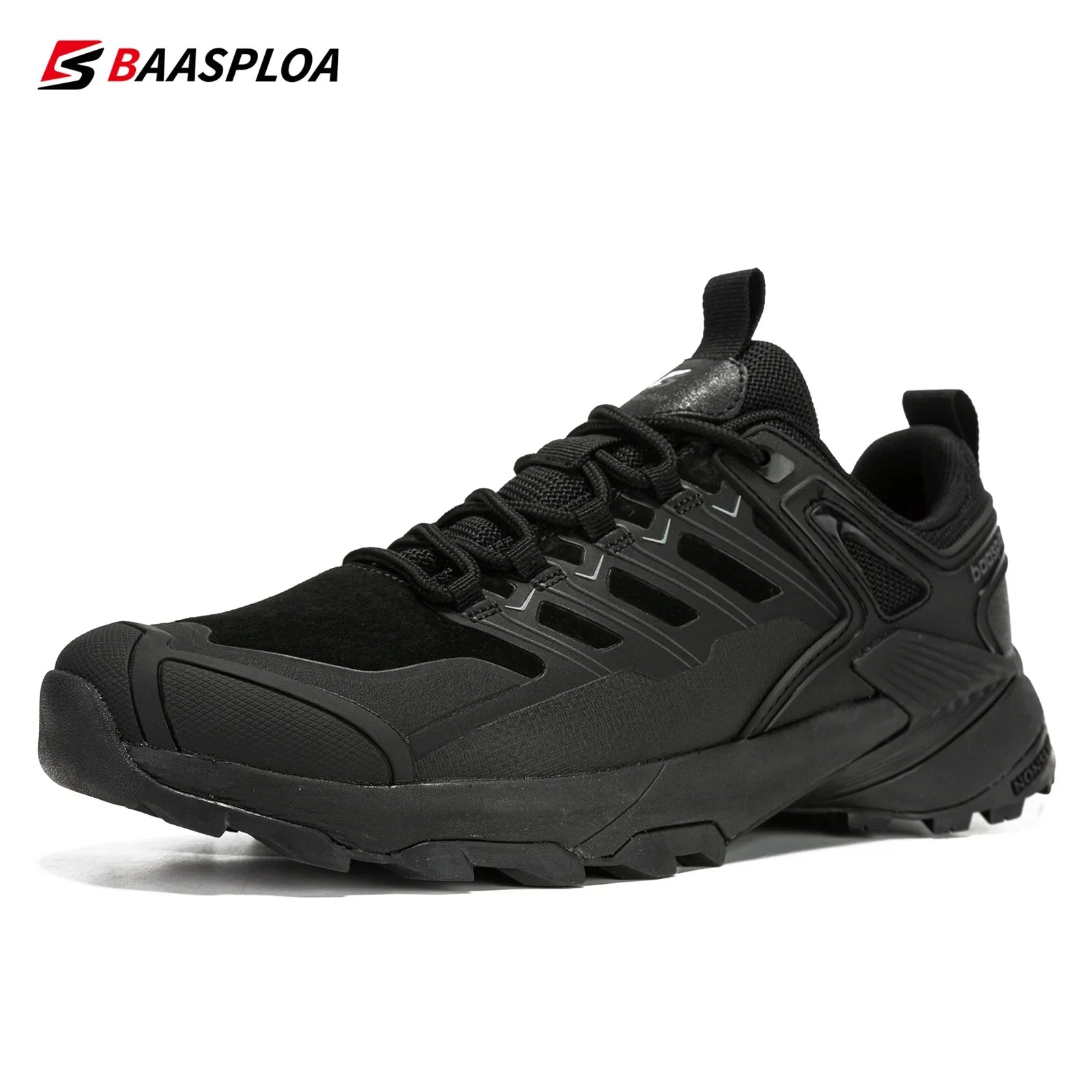 Baasploa New Hiking Shoes Men Outdoor Waterproof Anti-Skid Wear-Resistant Sneakers Male Casual Lightweight Lace up Walking Shoes
