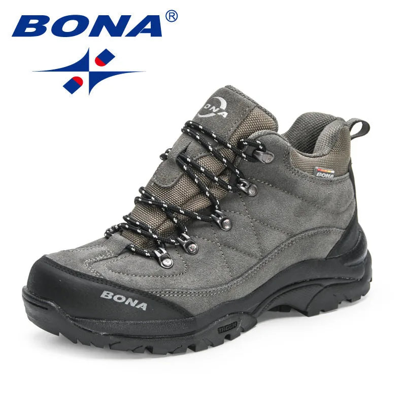 BONA  New Designers Non-slip Wear-resistant Breathable Hiking Shoes Men Outdoor High-quality Jogging Walking Shoe Mansculino