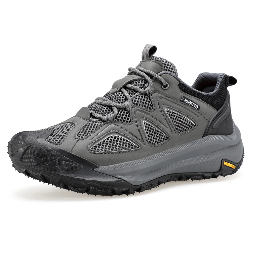 HUMTTO Breathable Trekking Boots Outdoor Men's Sports Shoes Non-slip Hiking Shoes for Men Leather Safety Walking Sneakers Man