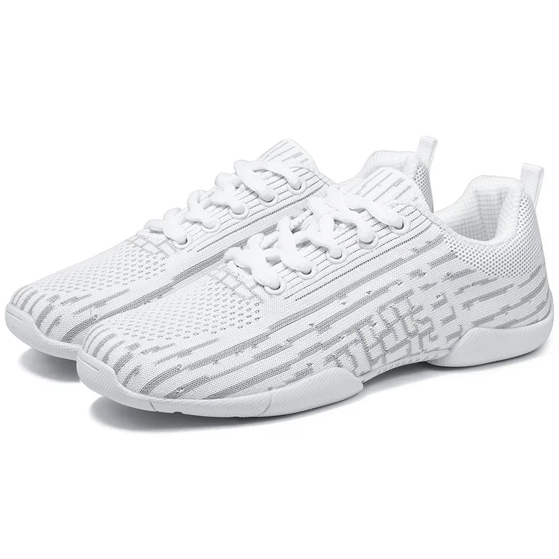 BAXINIER Girls White Breathable Lightweight Cheer Dance Trainers for Youth Training Competitive Cheerleading Events Perfect Fit