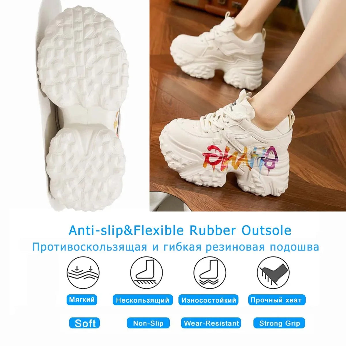 Fujin 10cm Microfiber Leather Chunky Sneakers Spring Autumn Casual Platform Wedge Women Fashion Vulcanize Women Plush Shoes