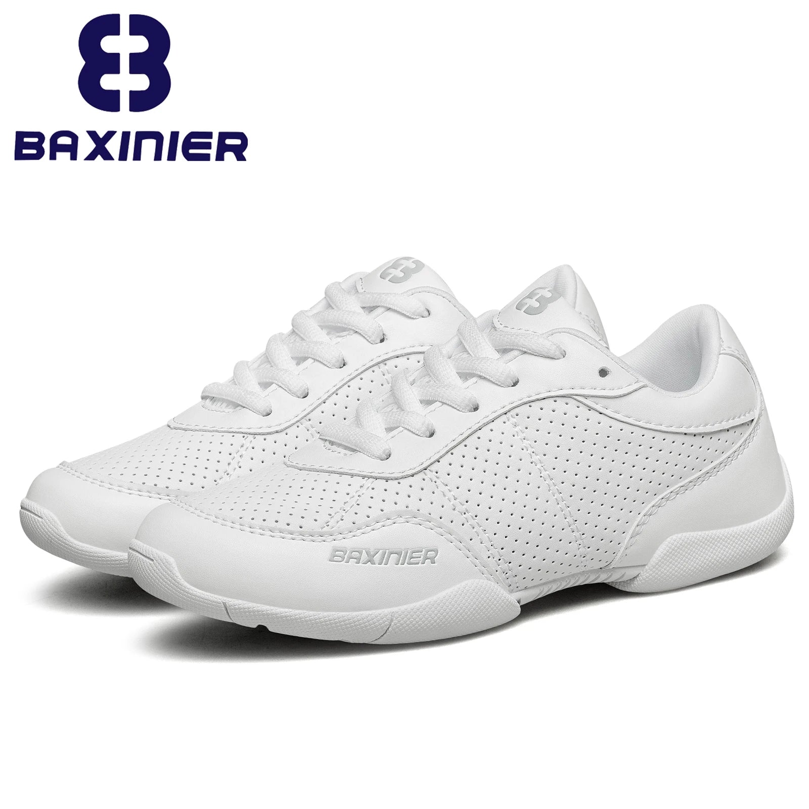 White Cheerleading Shoes for Girls Lightweight Competition Cheer Shoes Kids Cheer Sneakers Youth Dance Shoes