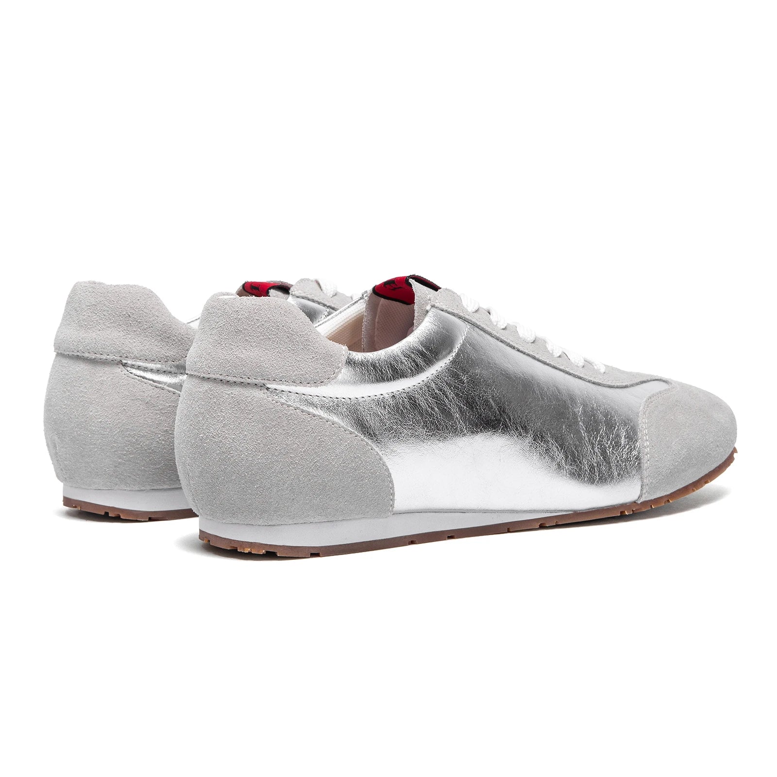 Luxury brand women's shoes silver summer casual shoes leather flat bottom temperament girls shoes 35-40 yards