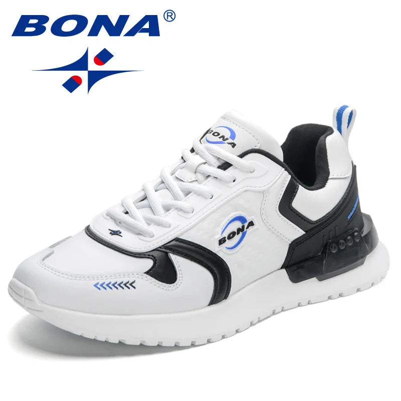 BONA 2023 New Designers Vulcanized Platform Leisure Flat Shoes Trend Sneakers Breathable Lace Up Comfortable Casual Shoes Men