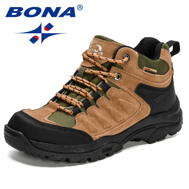 BONA  New Designers Non-slip Wear-resistant Breathable Hiking Shoes Men Outdoor Fashion casual hiking shoesHigh-quality Jogg