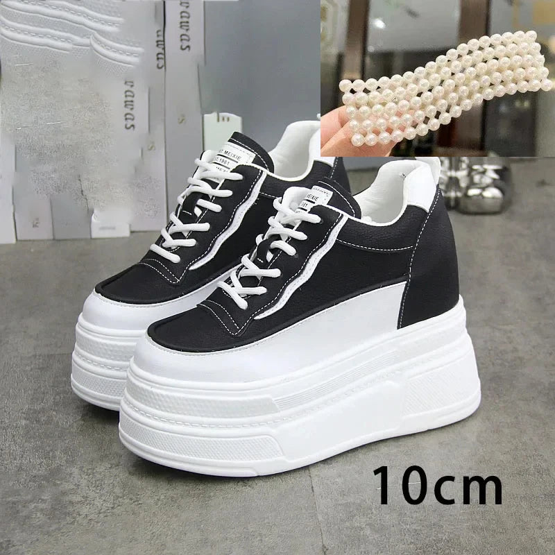 Fujin 10-11CM Synthetic Genuine Leather Boot Ankle Winter Plush Women Autumn Spring Cowboy Platform Wedge High Brand Shoes