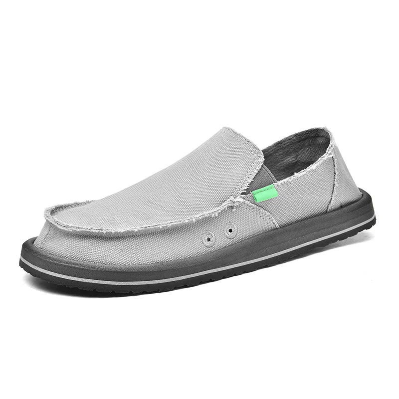 2025 New Spring Handmade Canvas Casual Men Shoes Design Fashion Sneakers Man Loafers Breathable Low Top Flat Shoes Soft Driving