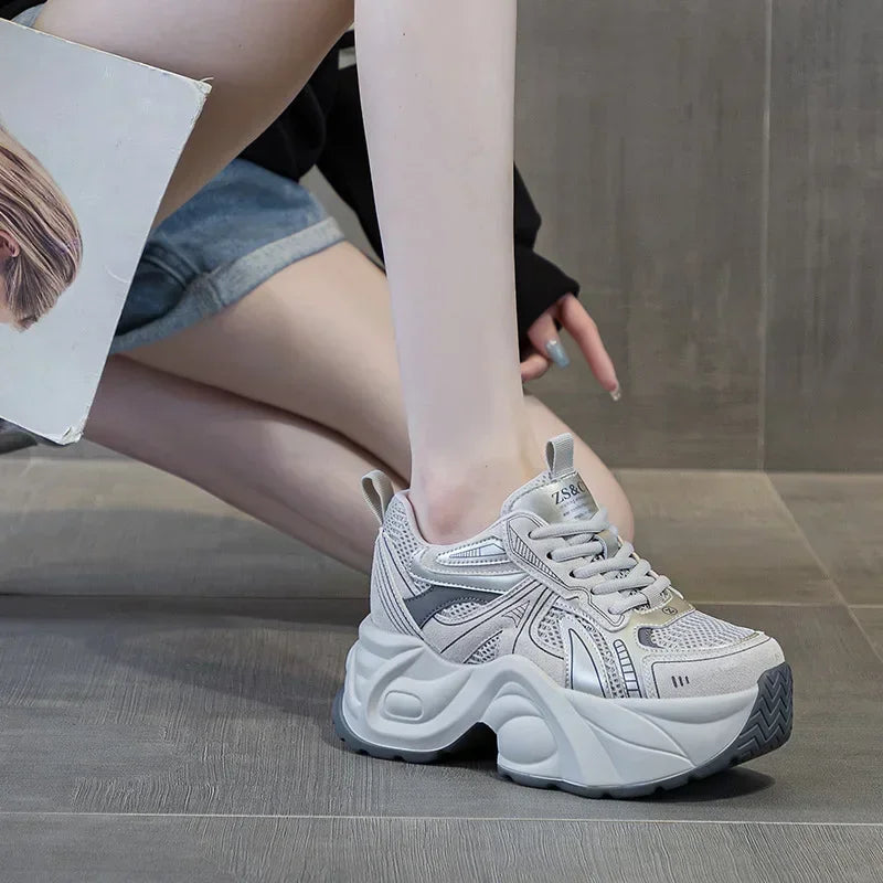 Fujin 7cm Ethnic Comfy Concise Chunky Sneaker Women Autumn Leather Loafer Spring Flats Rubber Luxury Shoes Winter Warm Footwear