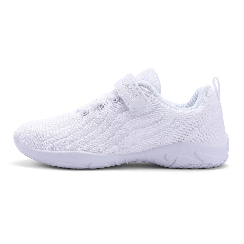 BAXINIER Girls Cheer Shoes White Cheerleading Dance Sneakers for Youth Shool Walking Shoes Athletic Training Tennis Shoes