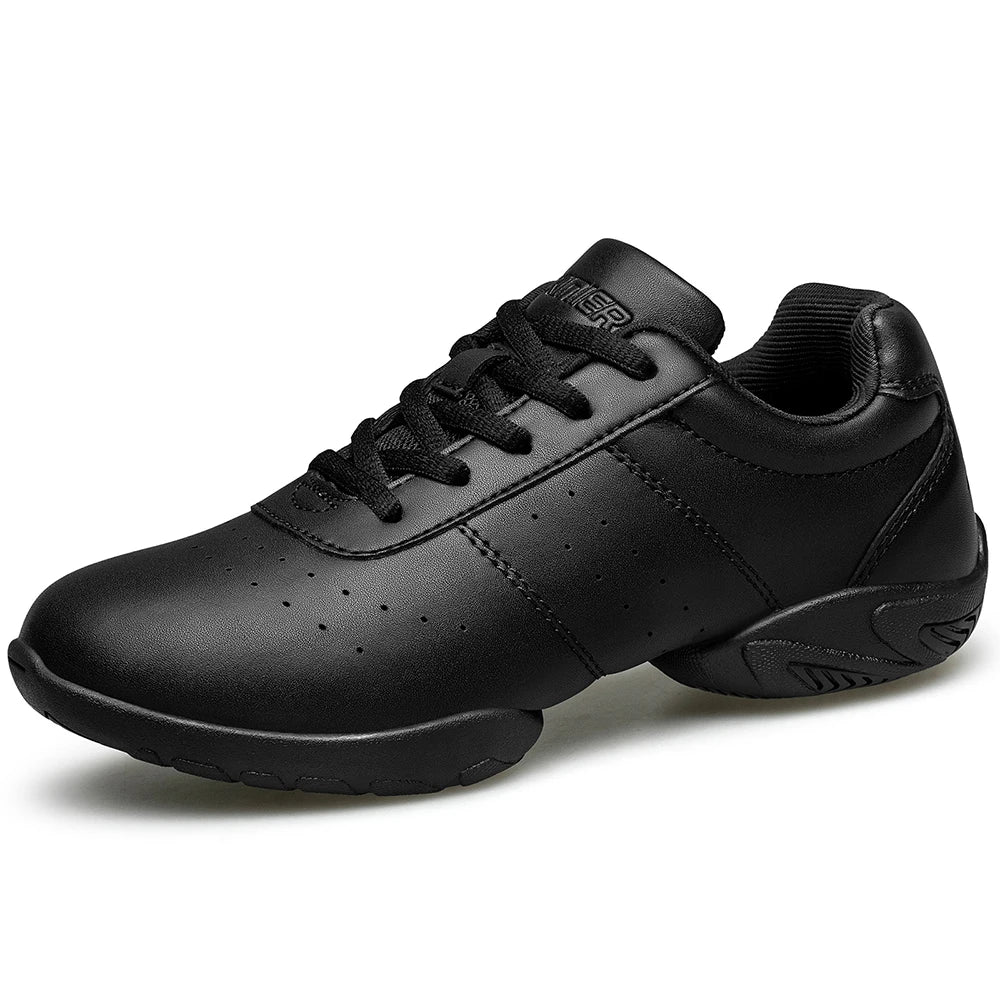 BAXINIER Girls Dance Shoes Youth Cheerleading Footwear Split Sole Jazz Shoes Youth Athletic Training Tennis Sneakers Kids