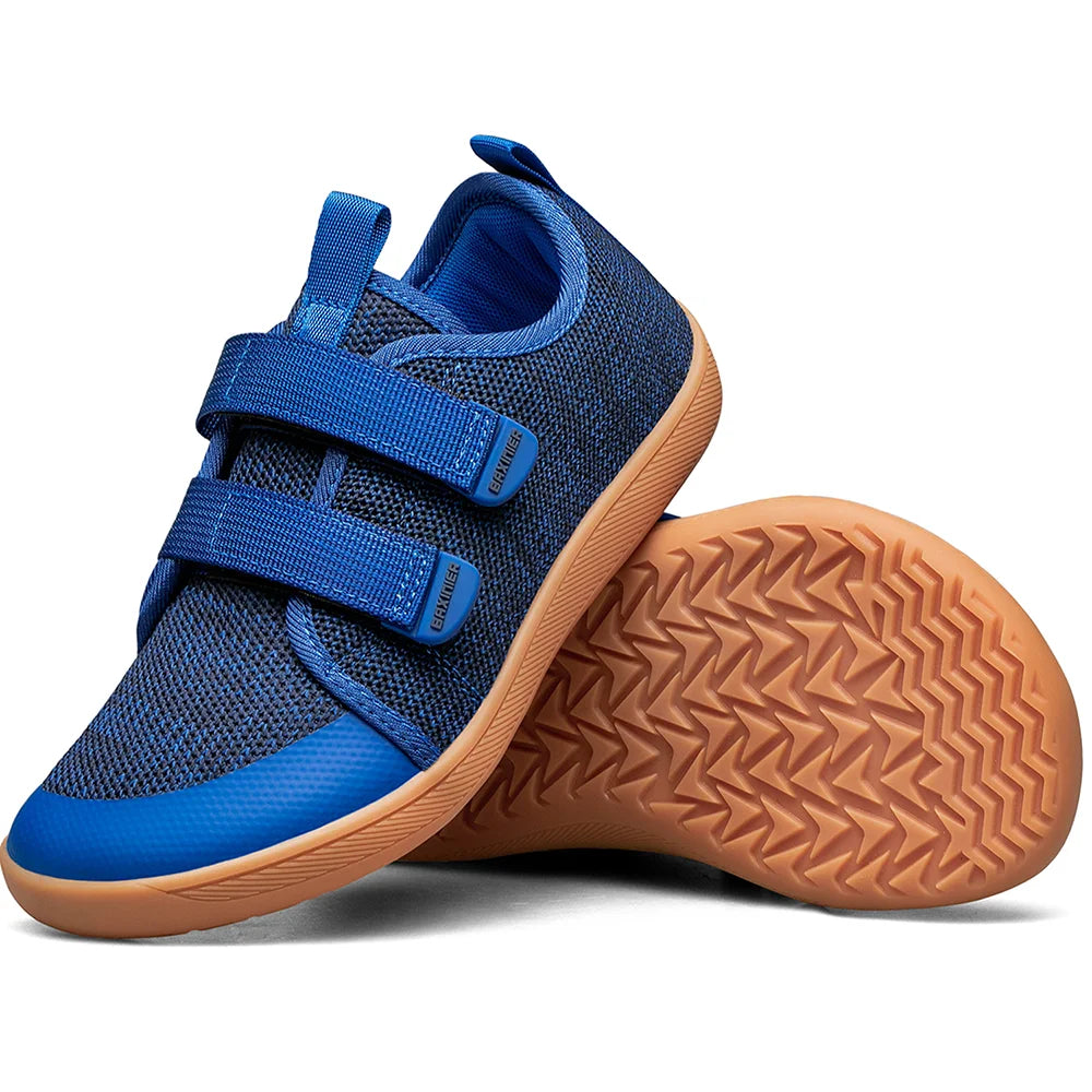 New Kids Barefoot Sneakers Girls Boys Fashionable Children's Shoes Wide Toe Breathable Knitted Mesh Sole Non Slip Walking Cross