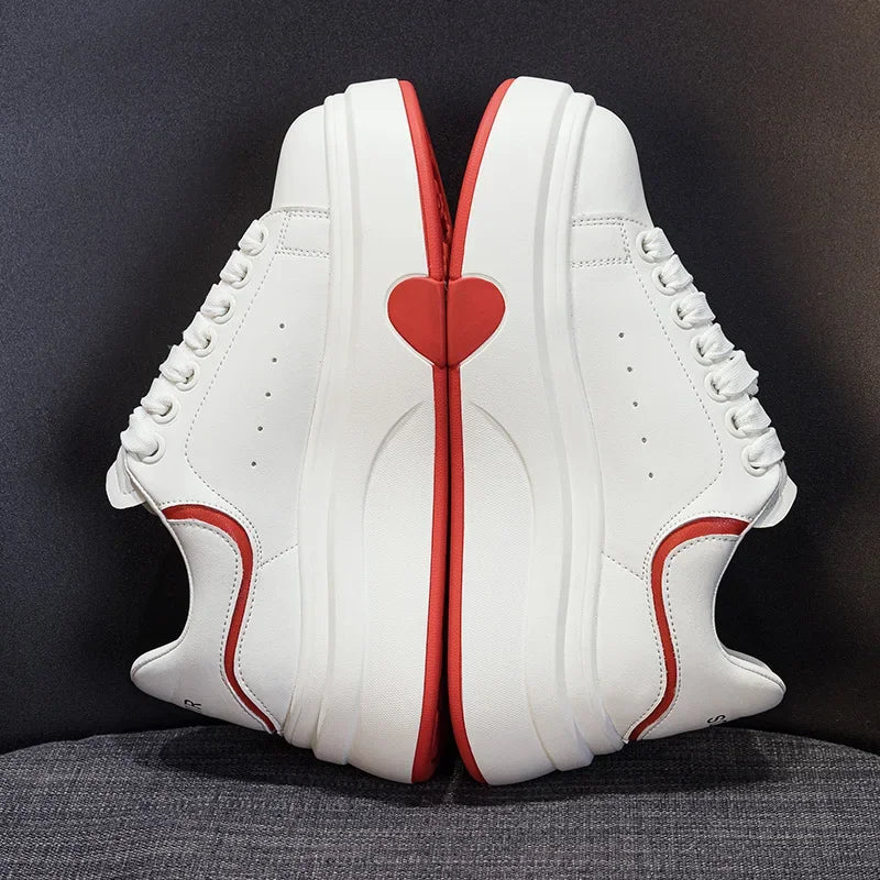 Fujin 6cm Microfiber Leather Boots Spring Women Fashion Chunky Sneaker Vulcanize Autumn Motorcycle Platform Wedge Flats Shoes