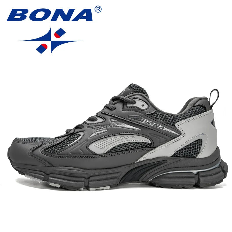 BONA New Arrival Outdoor Walking Comfortable Sneakers Lace Up Athletic Shoes For Men Popular Style Men Running Shoes