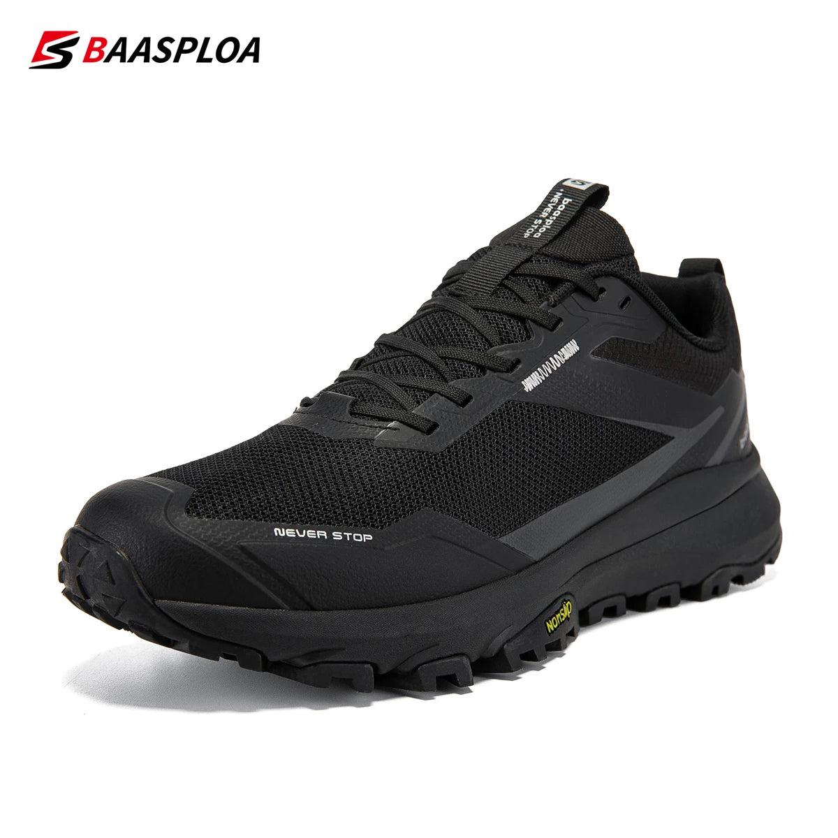Baasploa New Hiking Shoes Men Outdoor Lightweight Camping Waterproof Sneakers Male Casual Non-slip Wear-Resistant Walking Shoes