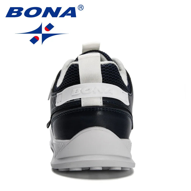 BONA 2023 New Designers Man Walking Leisure Shoes Mansculino Trendy Platform Sneakers Casual Shoes Men Lace-Up Vulcanized Shoes