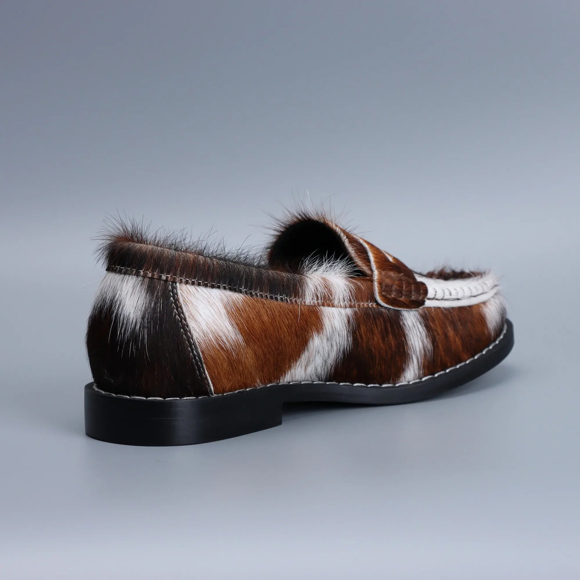 Luxury Natural Calf Hair Prints Loafers for Women 2025 Penny Loafers Designer Flat Shoes Work Walking Comfortable Fur Shoes