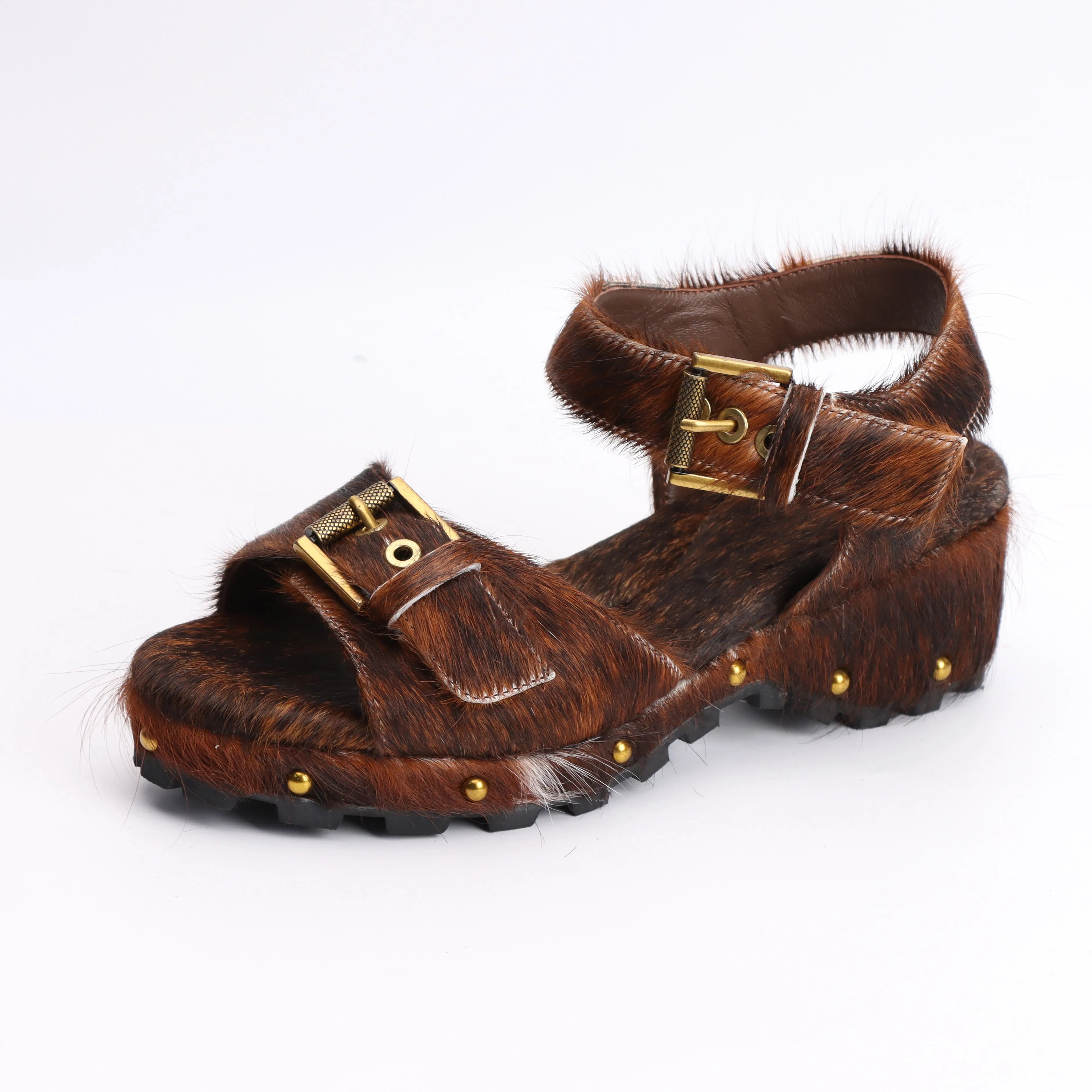 Luxury Horsehair Rubber Sole Platform Flat Sandals for Woman – Designer Shoes Sandals Woman Summer Sandalias de Mujer