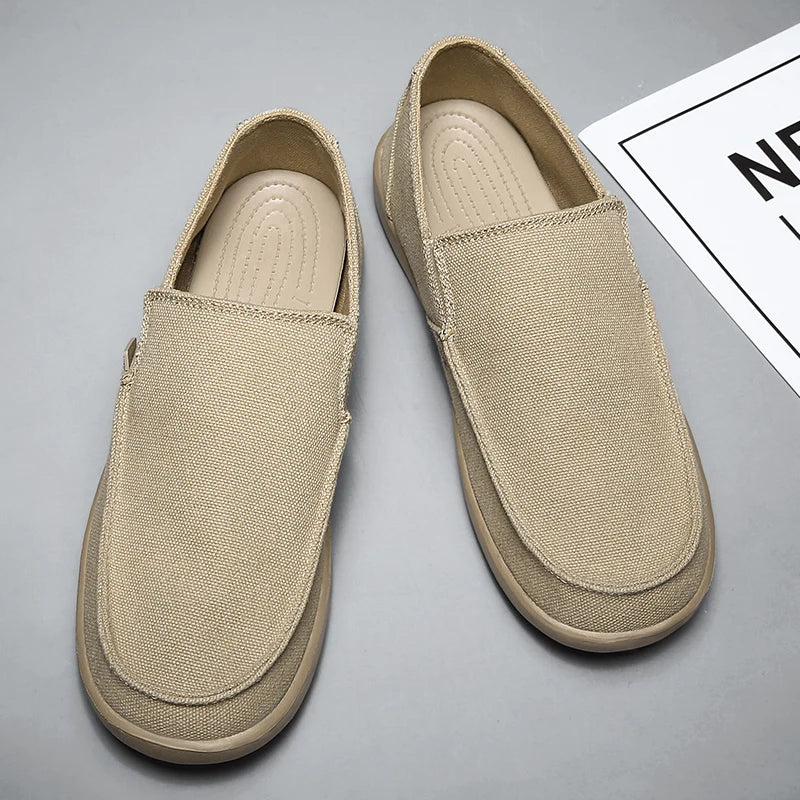 Fashion Men's Sneakers Canvas Breathable Men's Walking Driving Shoes Comfortable Outdoor Men Flats Casual Shoes Tenis Masculino