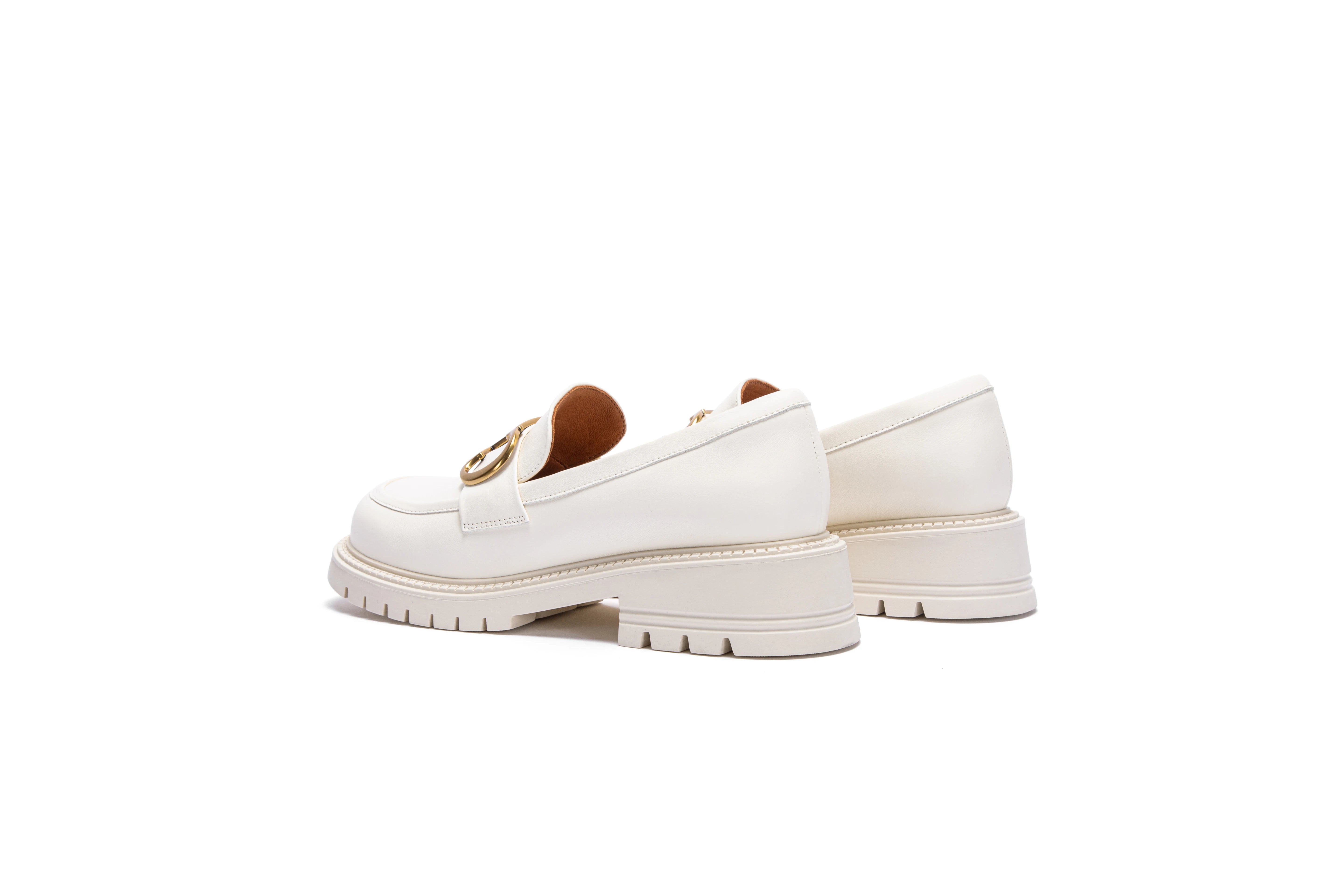 Balance Shoes Technology Orthopedic Women's Shoes Thick Single Shoes Casual Shoes Beige Beige Leather Loafers