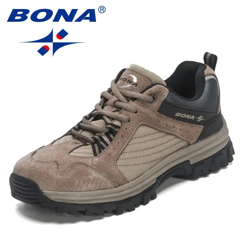 BONA New Designers  Wear resistance and skid resistance Hiking Shoes Trekking Sneakers Men Shoes Man Trekking Walking Joggi