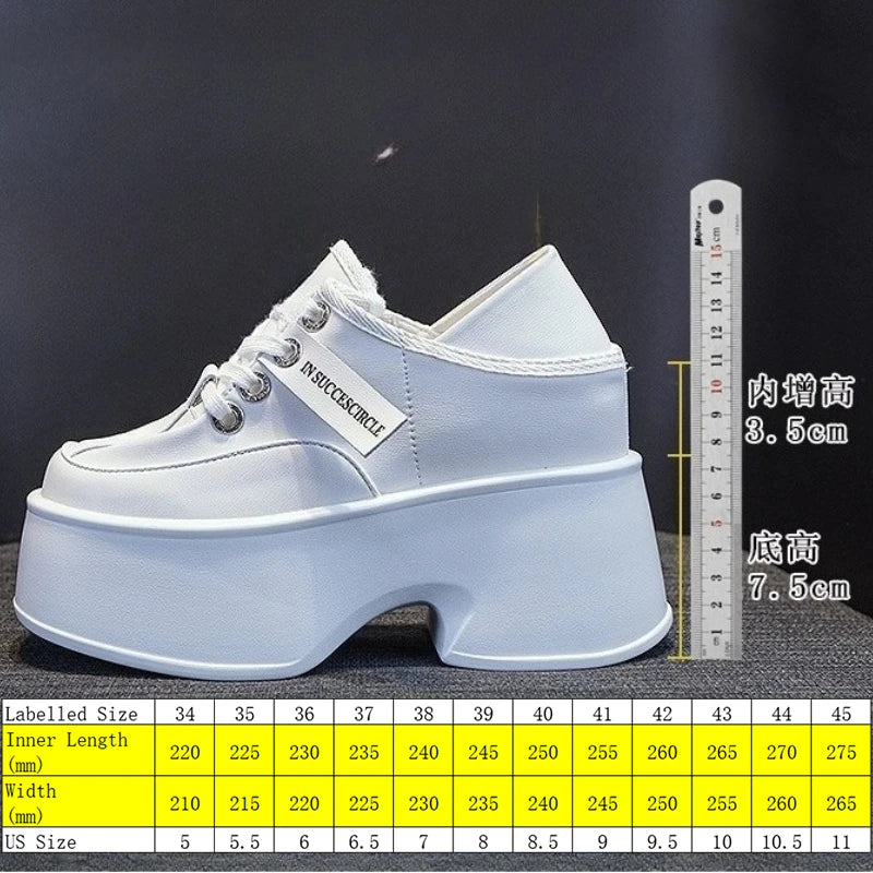 Fujin 11cm Microfiber Leather Spring Autumn Shoes Pumps Platform Wedge Flats Women Casual Shoes Ladies Fashion Skate Boarding