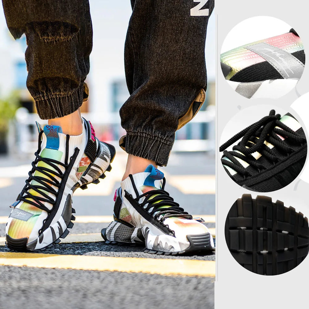 Fujin Genuines Quality Men Women Sneakers Platform Breathable Comfortable Women Shoes Chunky Ins Style Knitting Sock Shoes