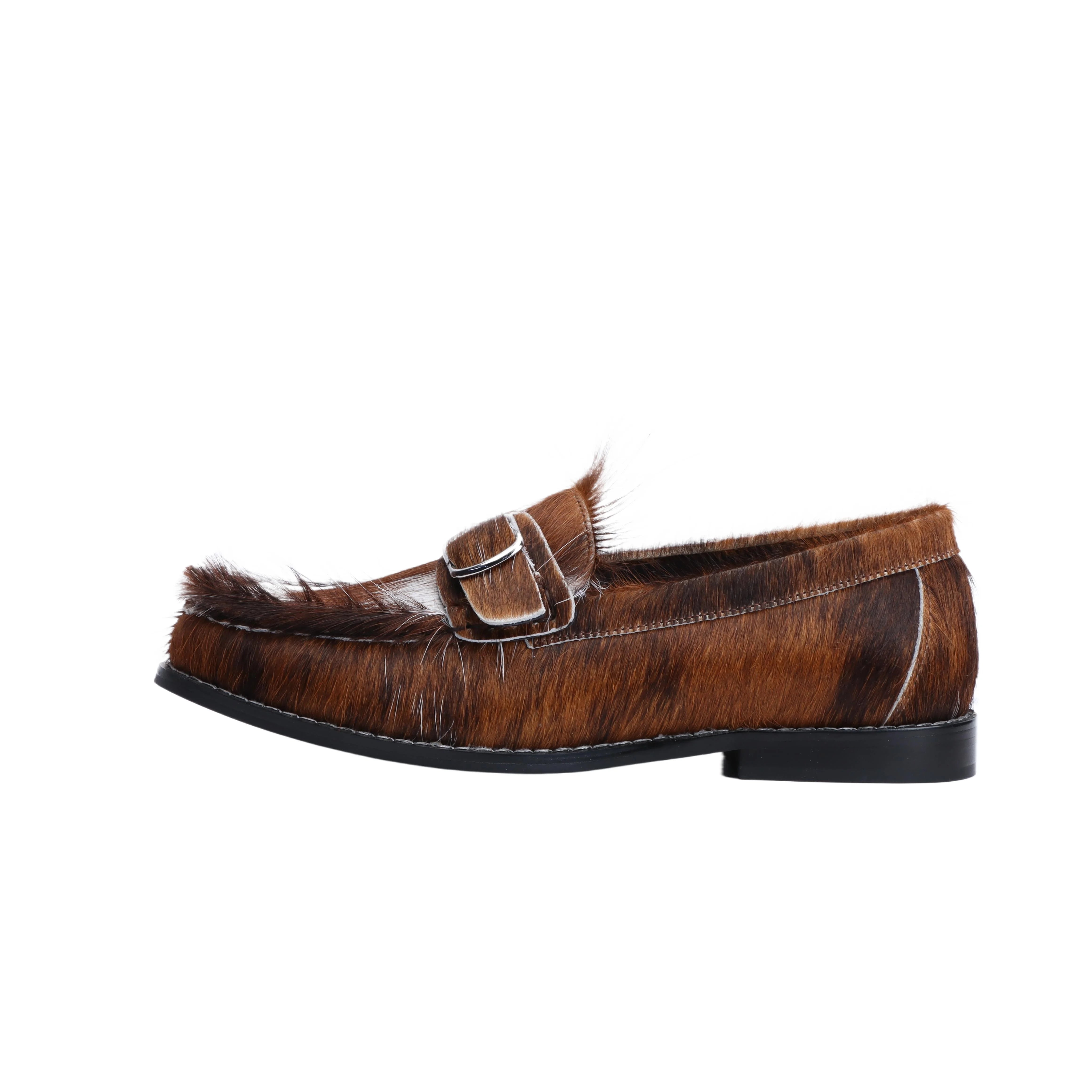 Luxury Designer Loafers for Women, Handmade Cowhide Fur, Rubber Sole, Latex Insole, Soft & Comfortable, Trendy Flats 2025