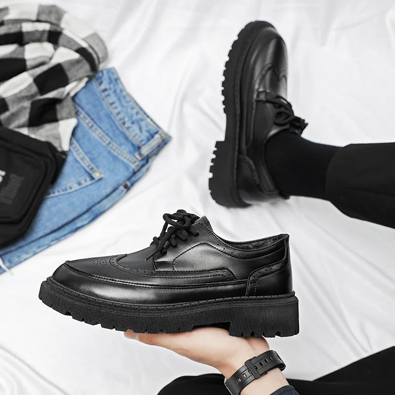 STRONGSHEN Men Leather Oxford Shoes High quality For Men Classic Luxury Brand Business Casual Leather Shoes Zapatos Hombre