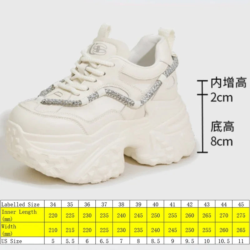 Fujin 10cm Microfiber Leather Women Casual Spring Autumn Thick Platform Wedge Women Fashion Sneakers Chunky Shoes Skateboard