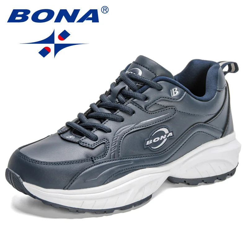 BONA 2023 New Male Running Shoesr Arrival Classics Style Men Lace Up Sport Shoes Men Outdoor Jogging Walking Athletic Shoes