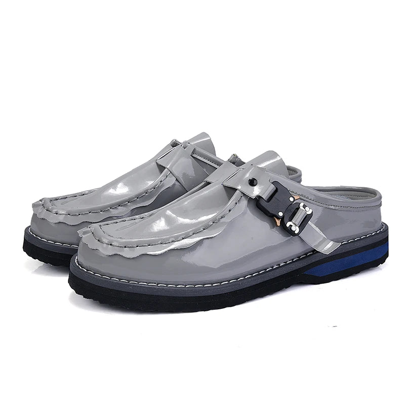 STRONGSHEN Men Clogs Slippers Fashion Brand Cow Suede Clogs Leather Cork Footbed Men Mules Outdoor Antiskid Men Beach Sandals