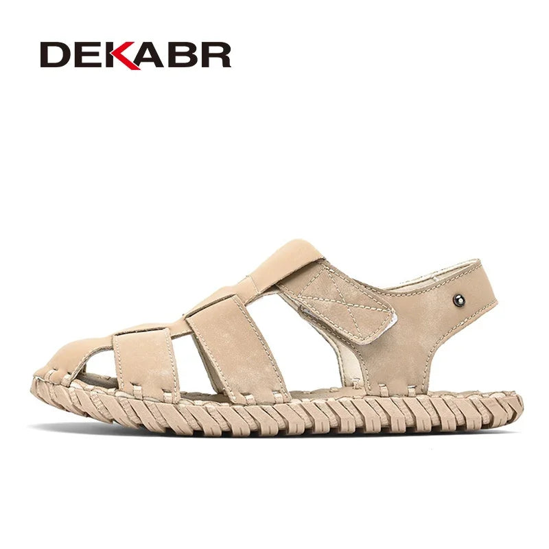 DEKABR Handmade Men Sandals Leisure Beach Shoes Fashion Boy Luxus Pu Leather Big Plus Size 38-46 Shoes Men