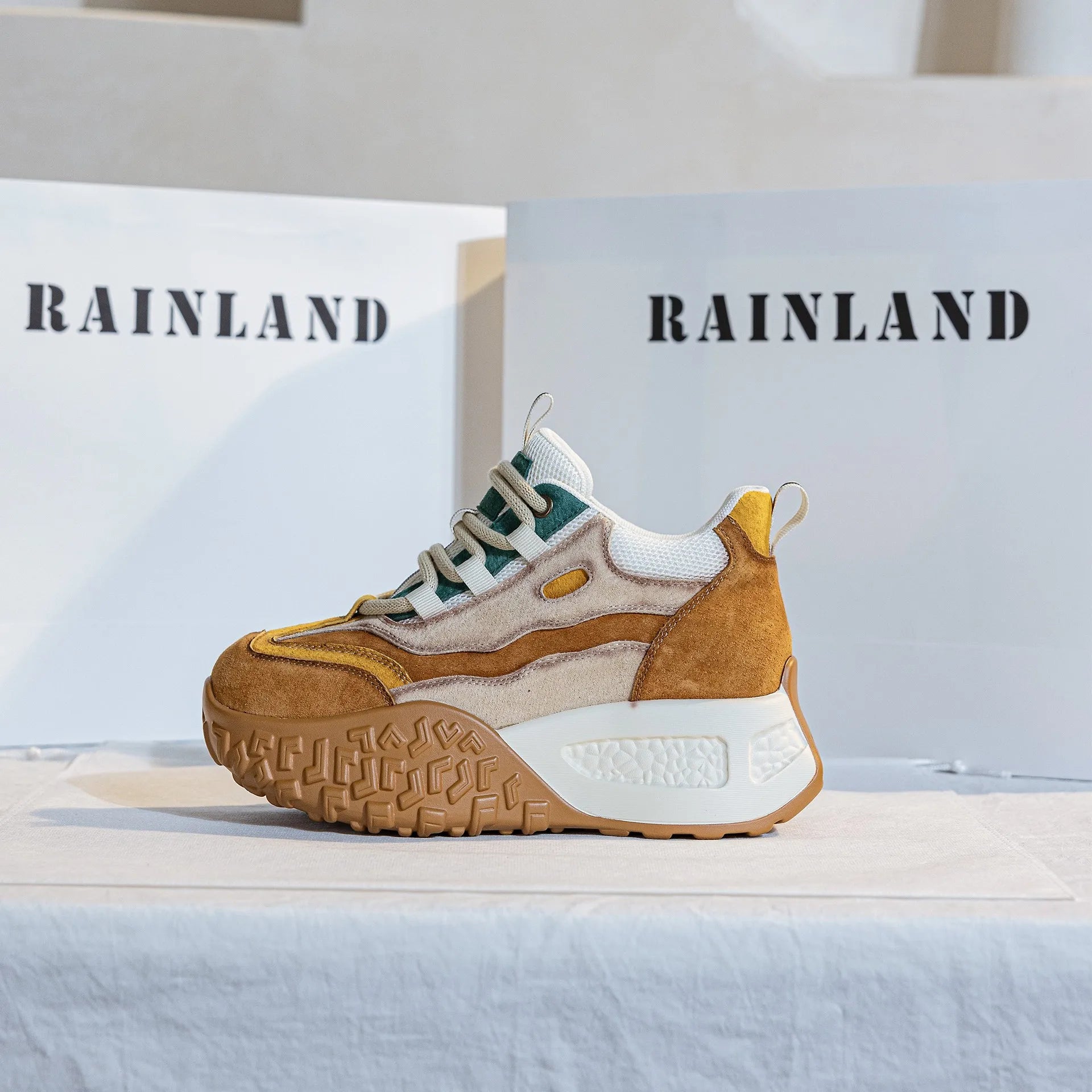 Koznoy 6cm Suede Cow Genuine Leather Flats Moccasins Rubber Native Shoes Women Chunky Sneakers Vulcanize Soft Soled Comfy