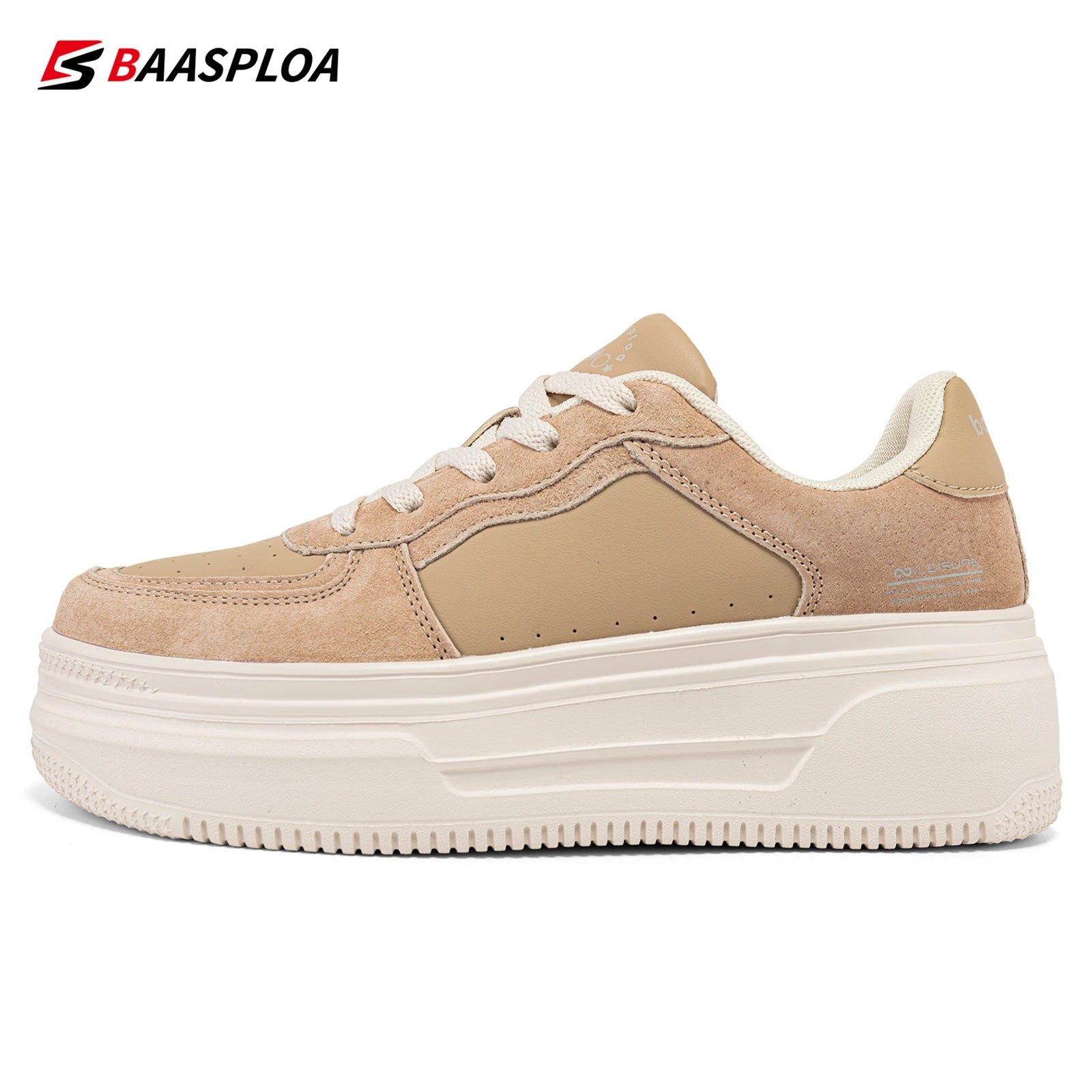 Baasploa Women Casual Walking Shoes Fashion Lightweight Leather Platform Shoes Female Outdoor Non-Slip Sneakers Free Shippi