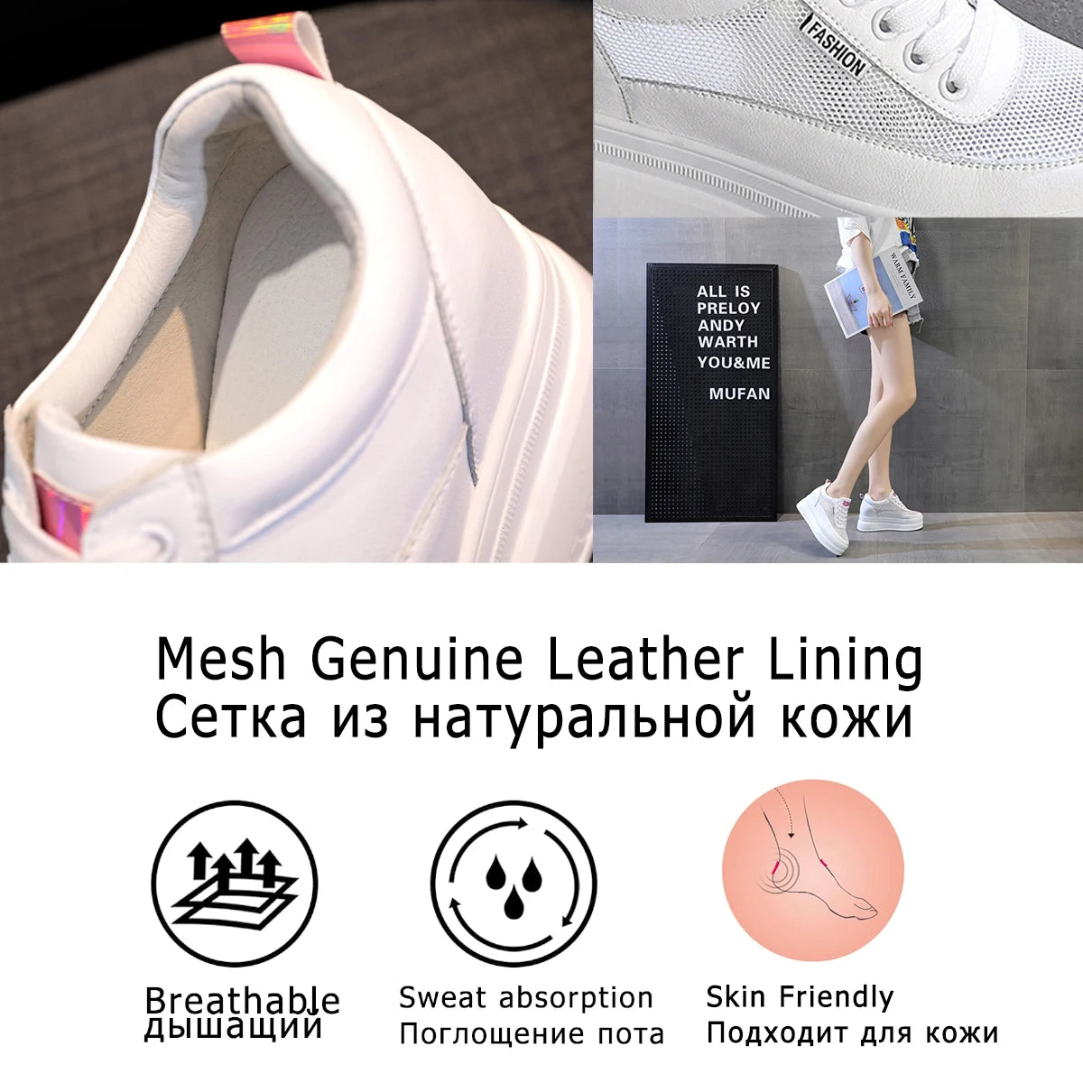 fujin 9cm platform heel wedge shoes sneakers pumps white platform air mesh hollow pumps shoes women  zapatos de mujer