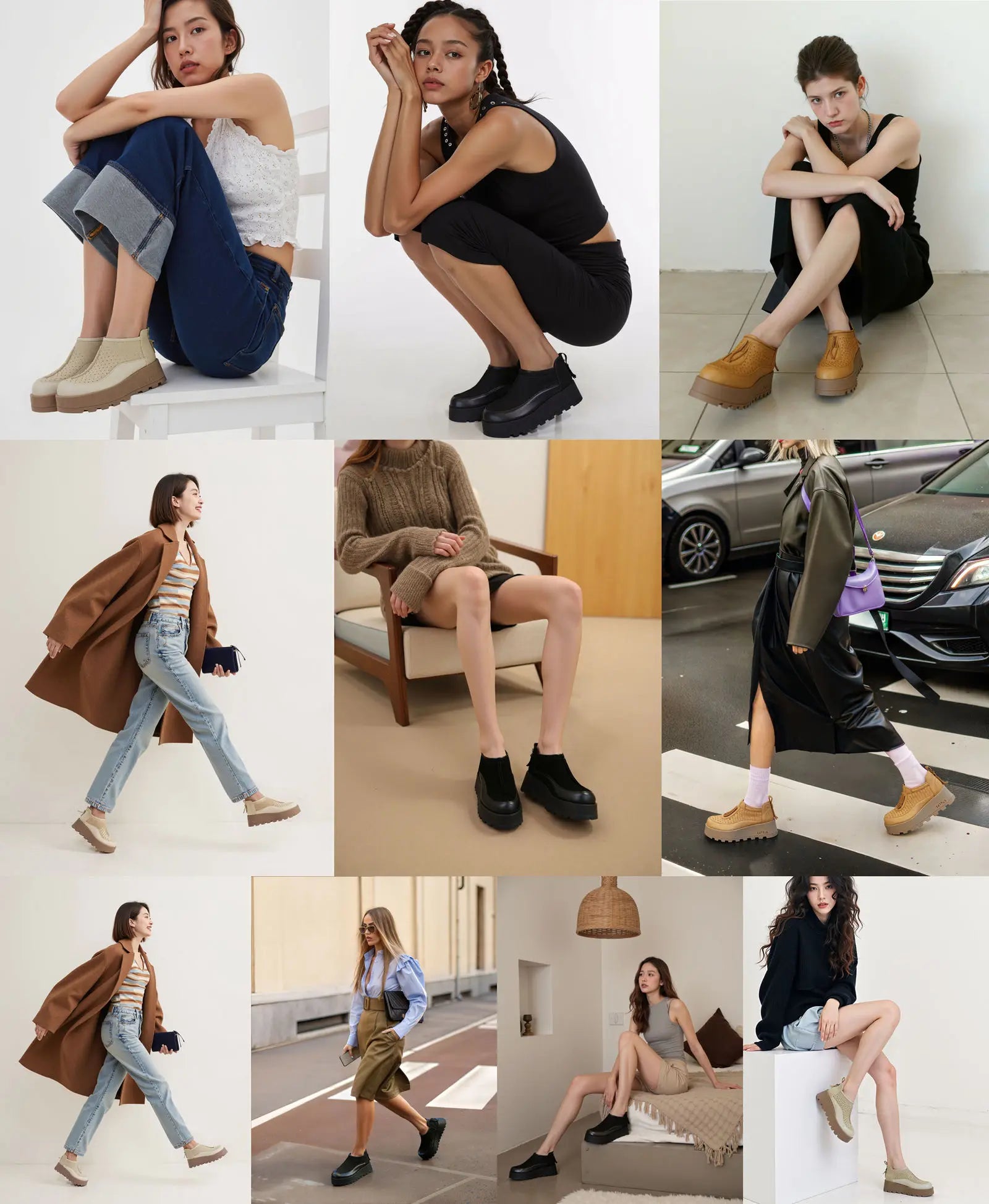 Fujin 6CM Suede Cow Genuine Leather Moccasins Women Platform Wedge Flats Women Shoes Ankle Booties Females ZIP Pumps Shoes