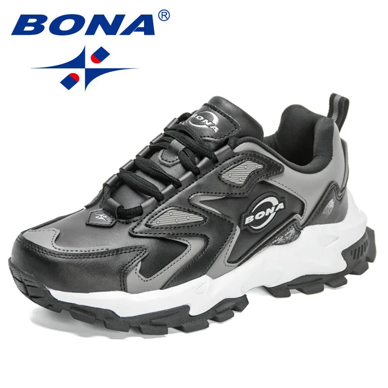 BONA 2022 New Designers Soft Casual Shoes Men  Autumn Winter Breathable Outdoor Sneakers Man Light Walking  Footwear Mansculino