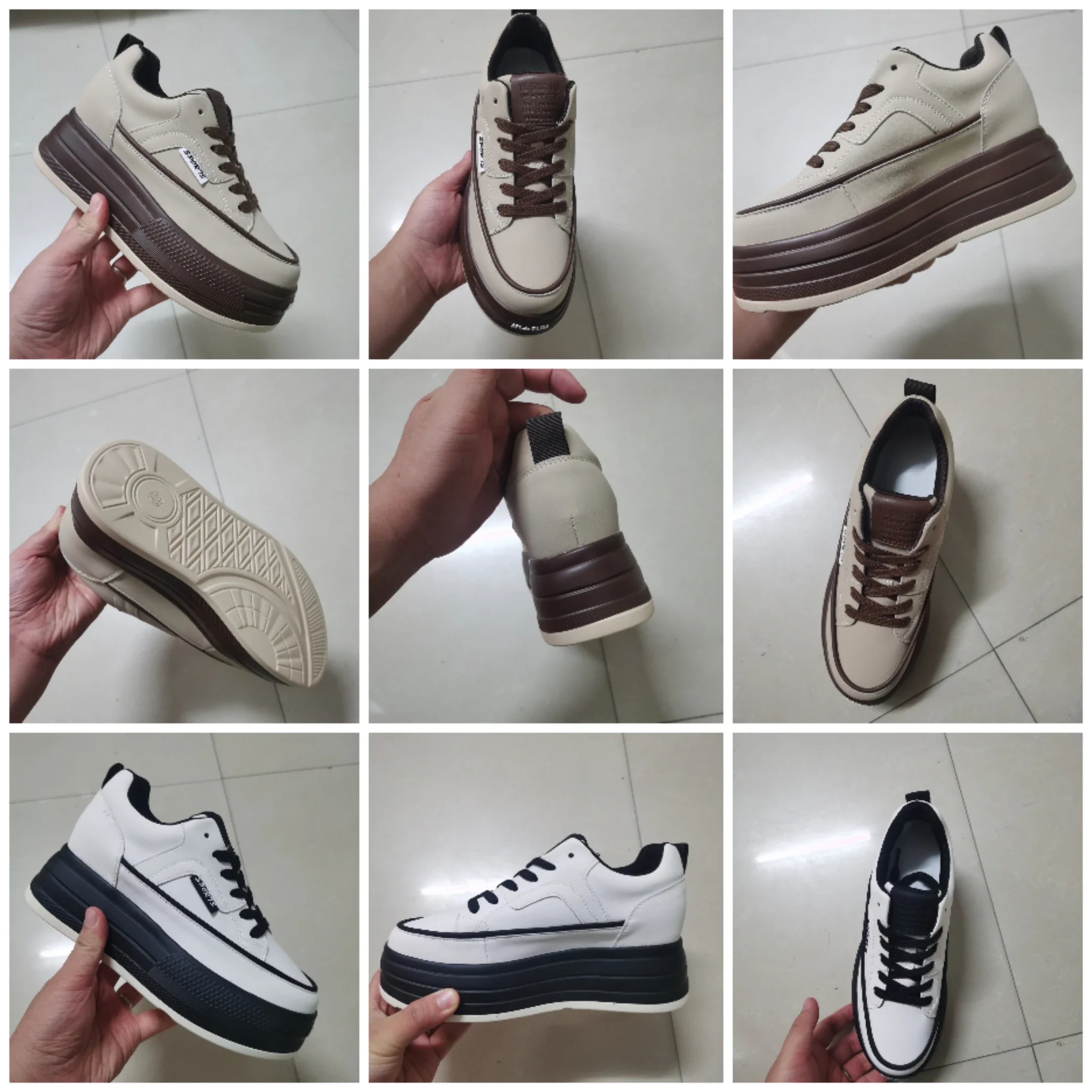 Fujin 7cm Genuine Leather Platform Wedge Sneakers Women Shoes Leather Heel Pumps Boots Women Spring Autumn Summer board Shoes